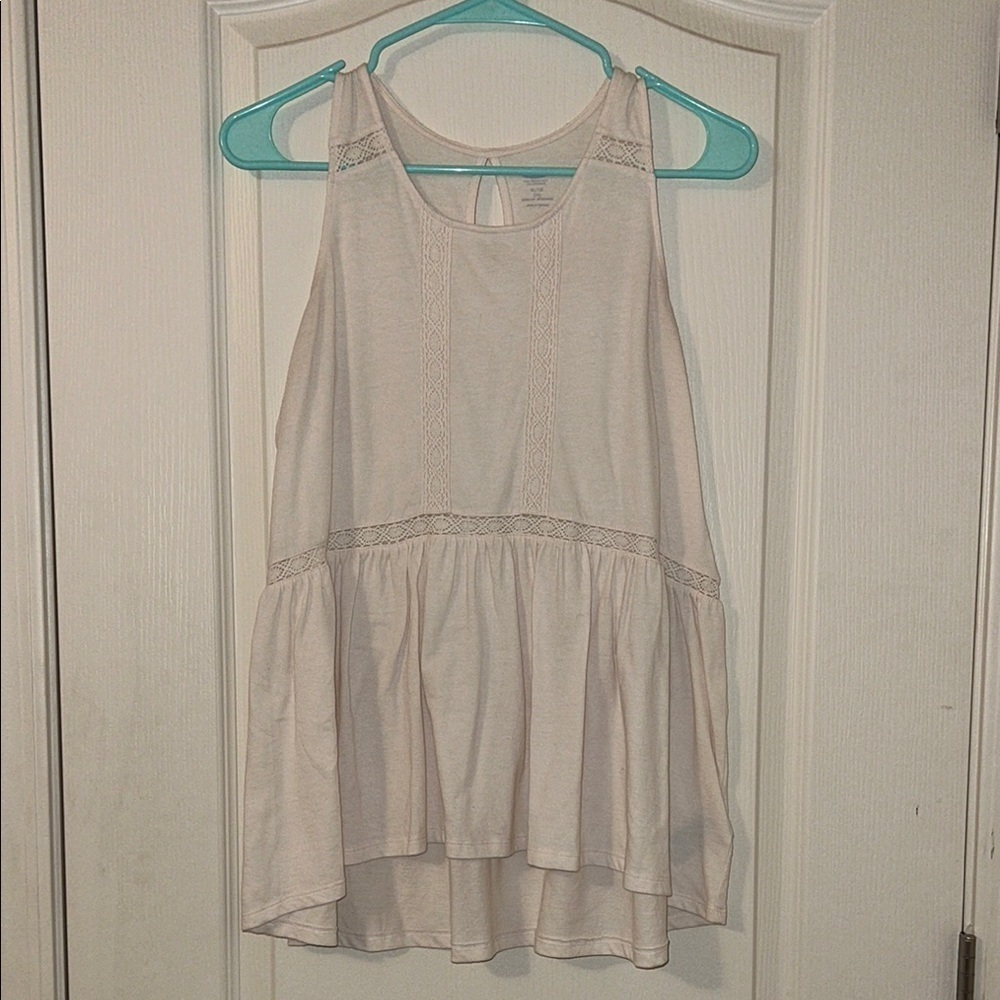 Girls xl 14 old navy Cream‎ Sleeveless Peplum Top